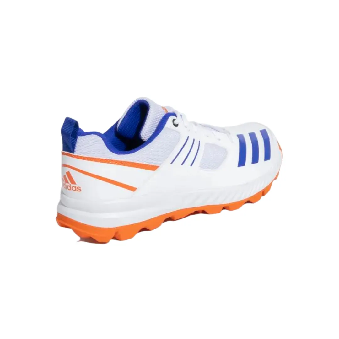 Adidas Crihase 23 Men's Cricket Shoes - Cloud White/Lucid Blue/Semi Impact Orange