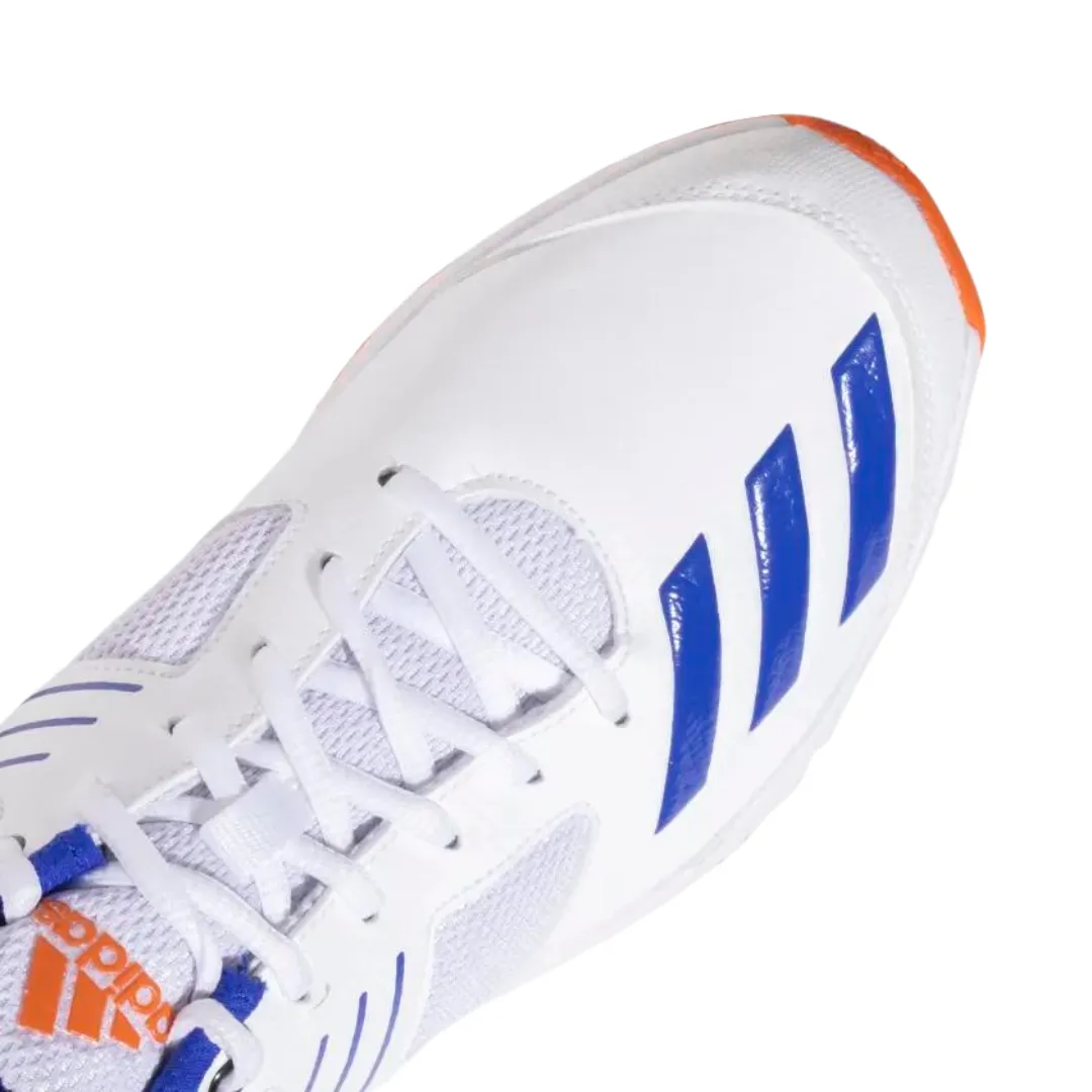 Adidas Crihase 23 Men's Cricket Shoes - Cloud White/Lucid Blue/Semi Impact Orange