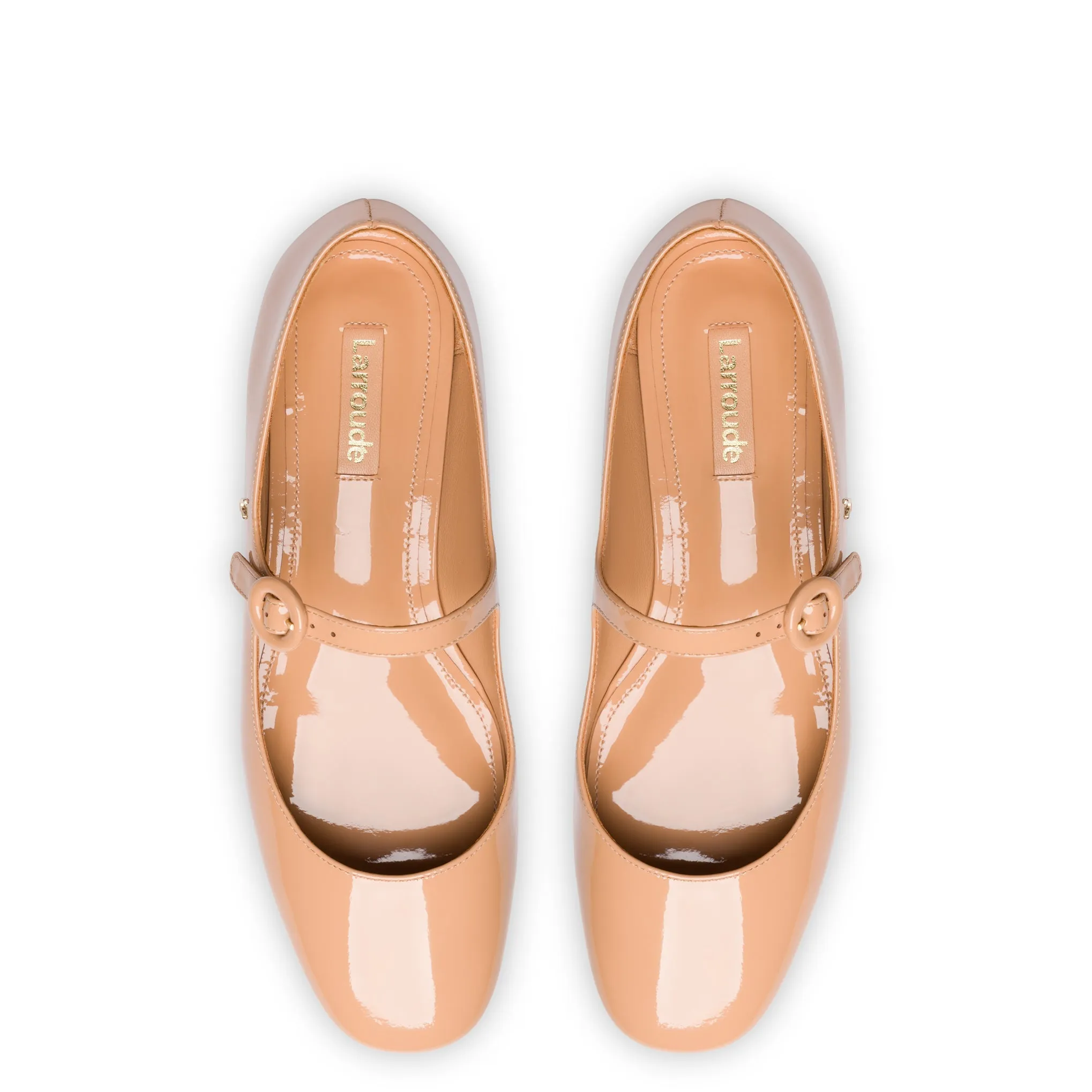 Blair Ballet Flat In Tan Patent Leather