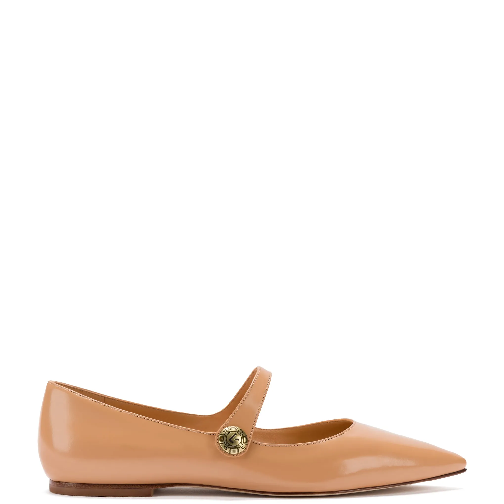 Caroline Flat In Tan Leather