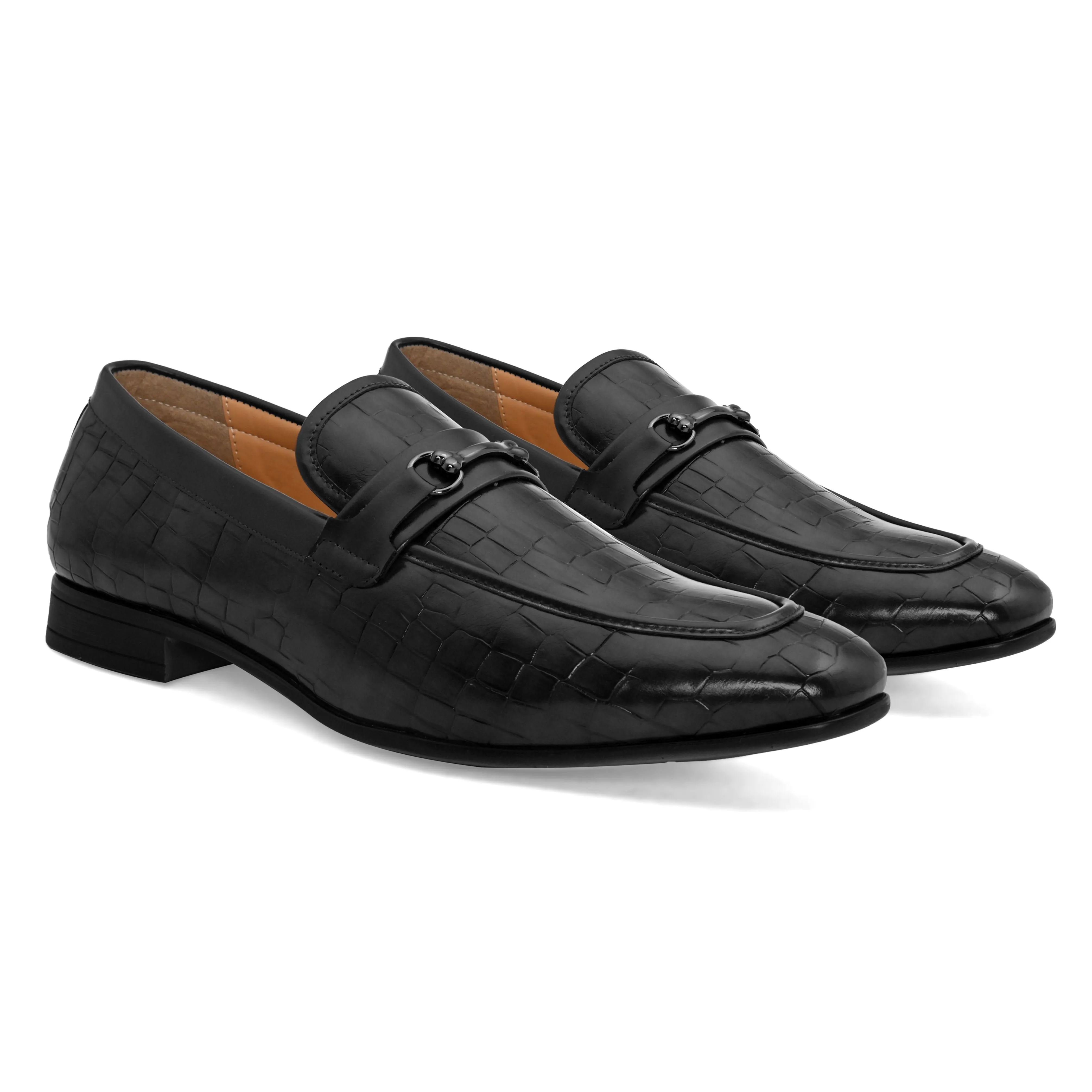 Dawn Black Buckle Loafers