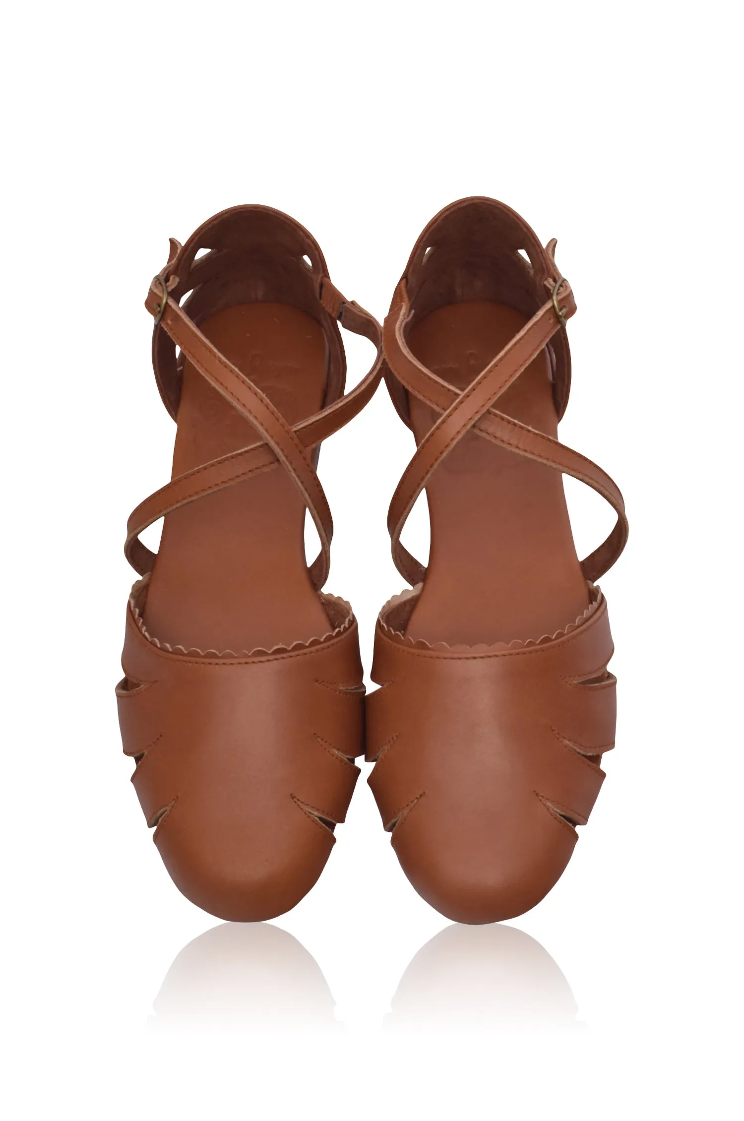 Georgia Cut Out Leather Flats