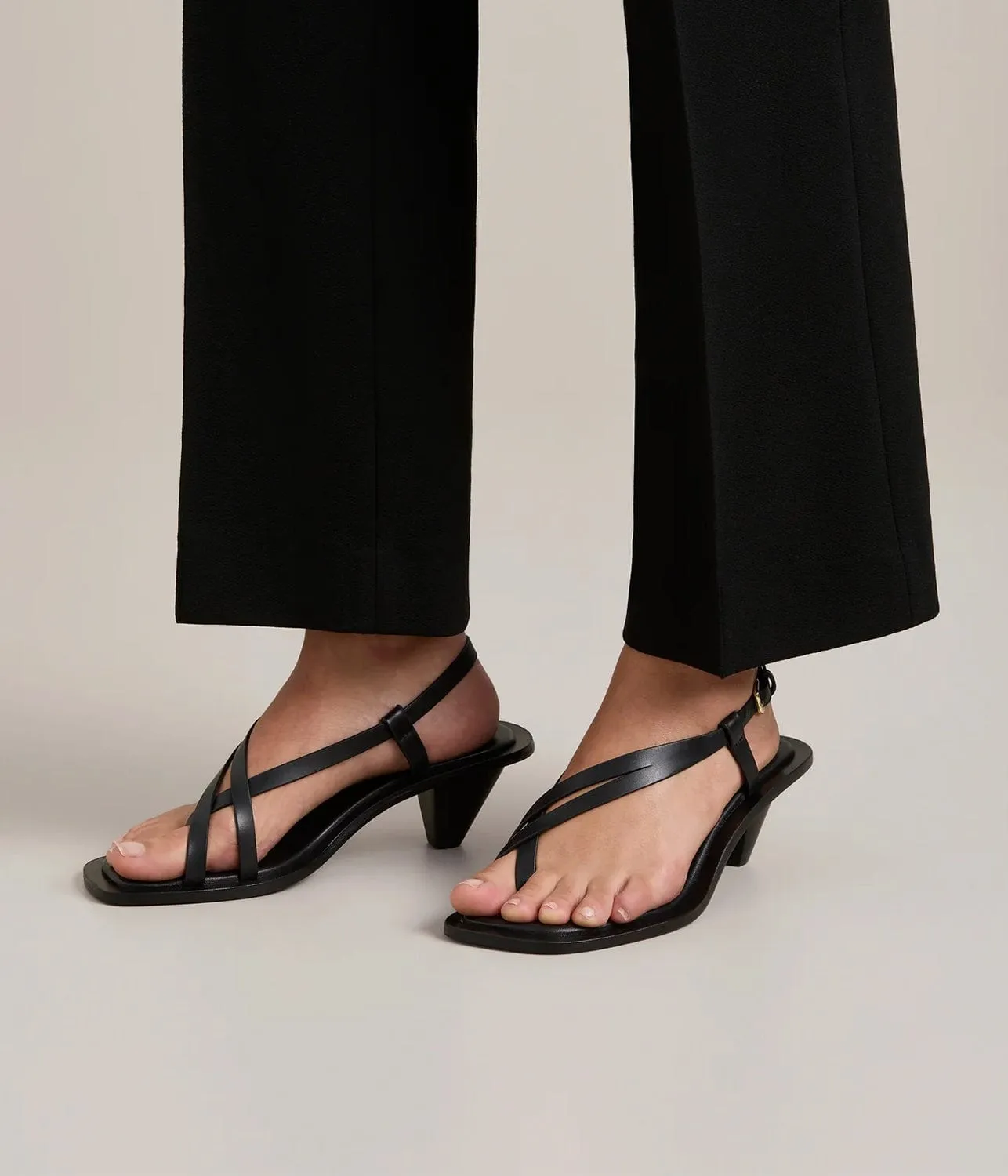 IRA HEELED SANDAL- BLACK