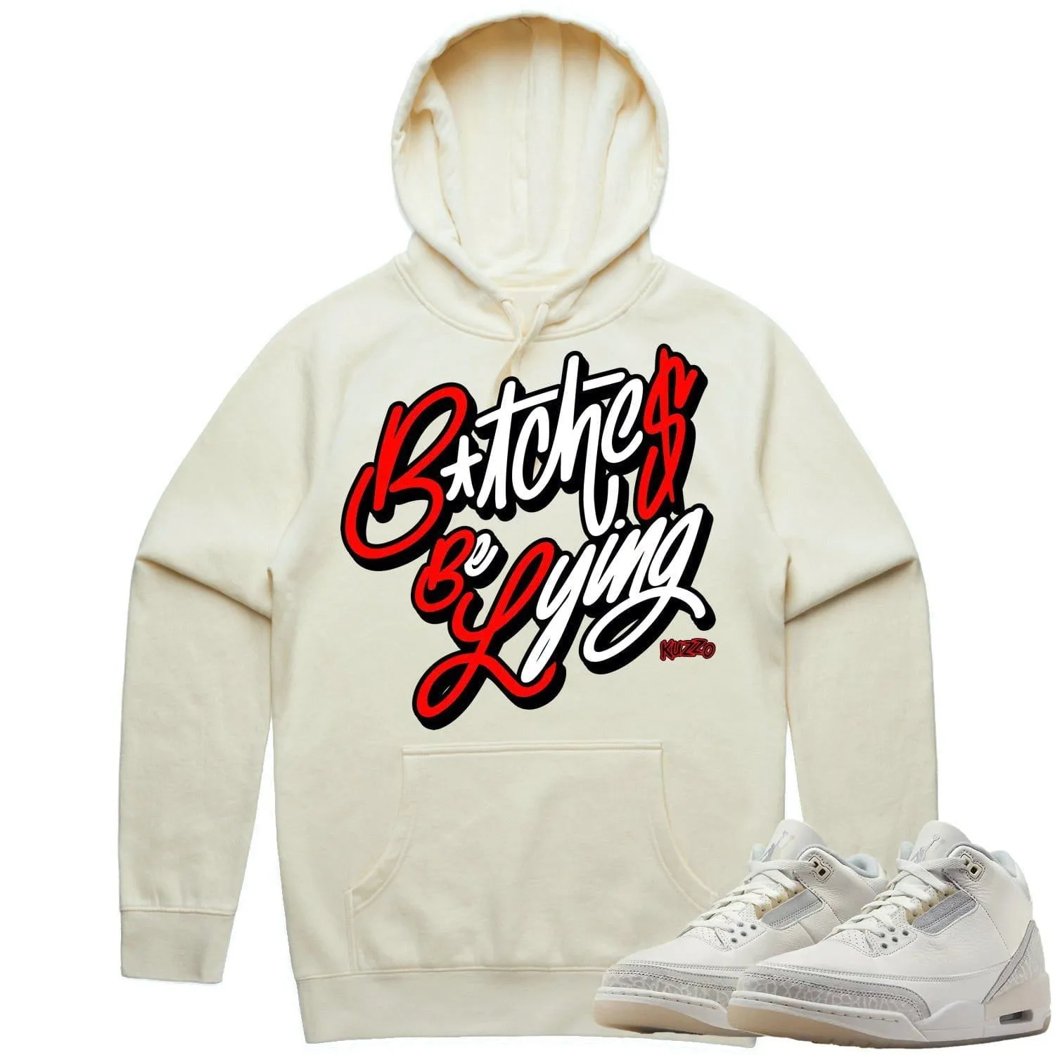 Jordan Retro 3 Craft Ivory 3s Hoodie to Match - RED BBL