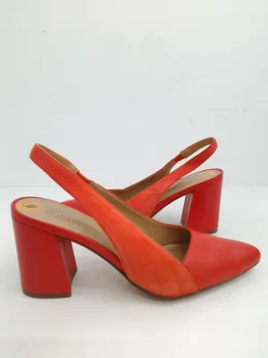 Naturalizer Women's Orange Leather Heels Size 6 W