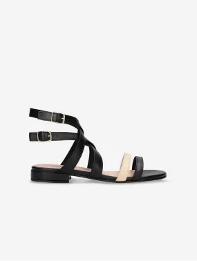 Olga Vegan Apple Leather Sandals | Black