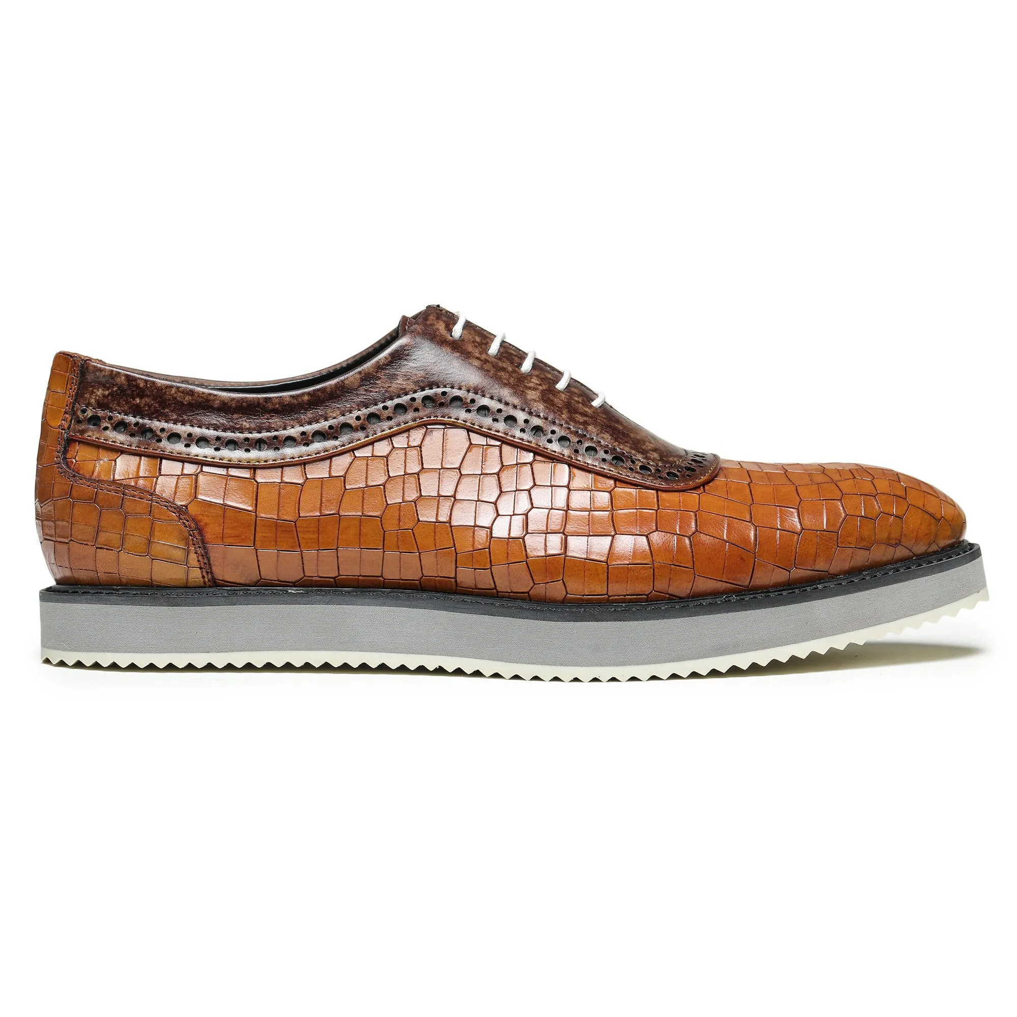 Oxford Sneakers- Croc Tan & Brown