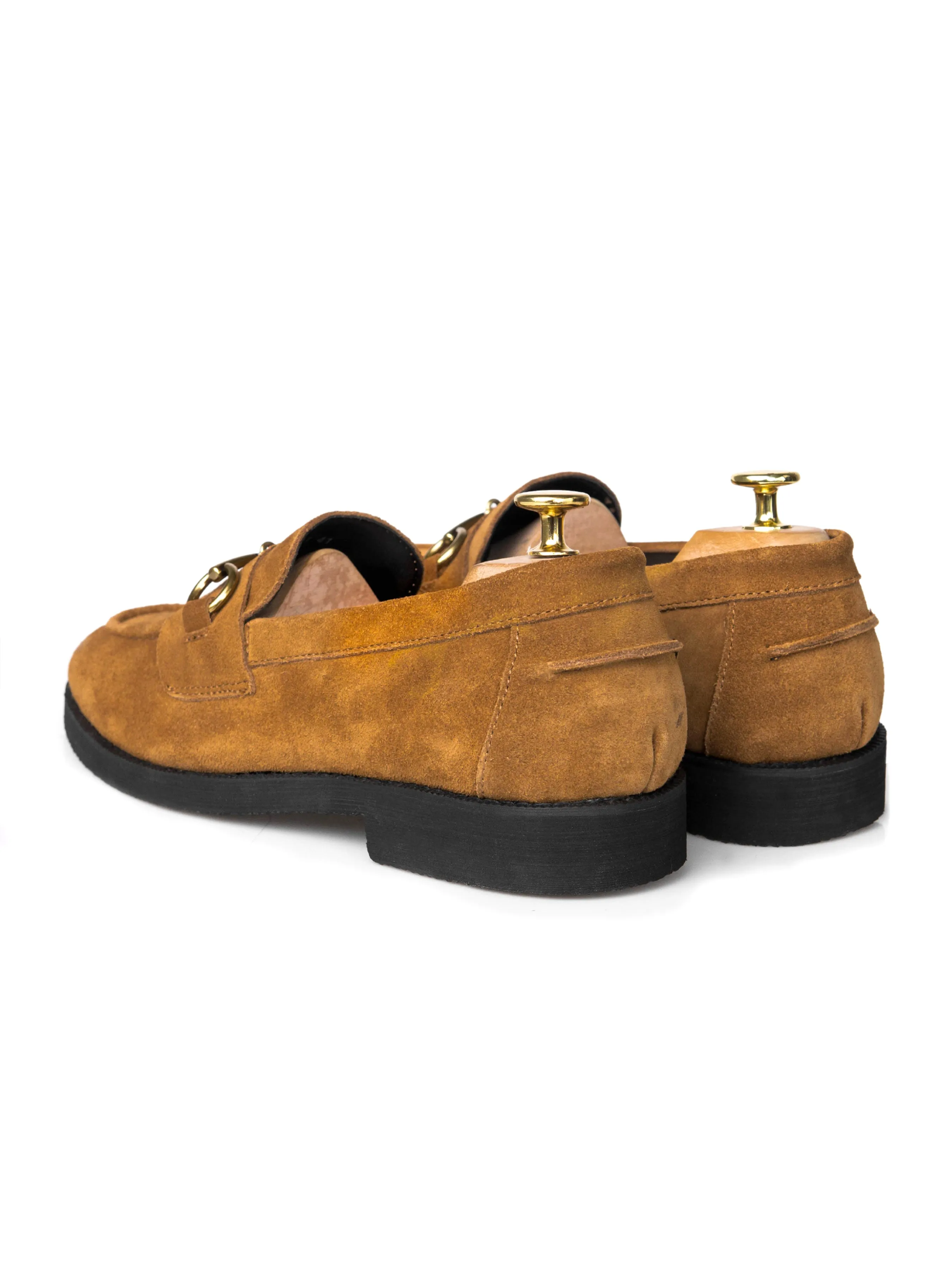 Penny Loafer Horsebit Buckle - Camel Suede Leather (Crepe Sole)