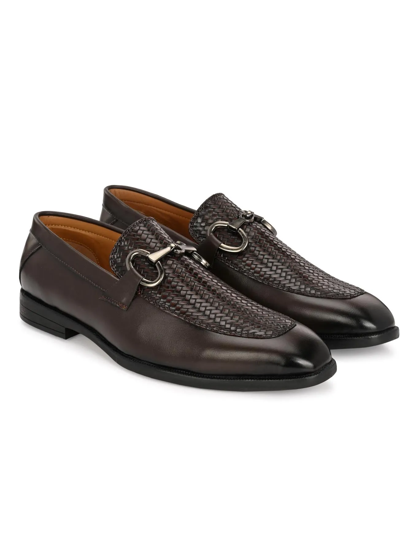 Premium Branded Horsebit Formal Synthetic Loafer With Tpr Sole And Heel Support