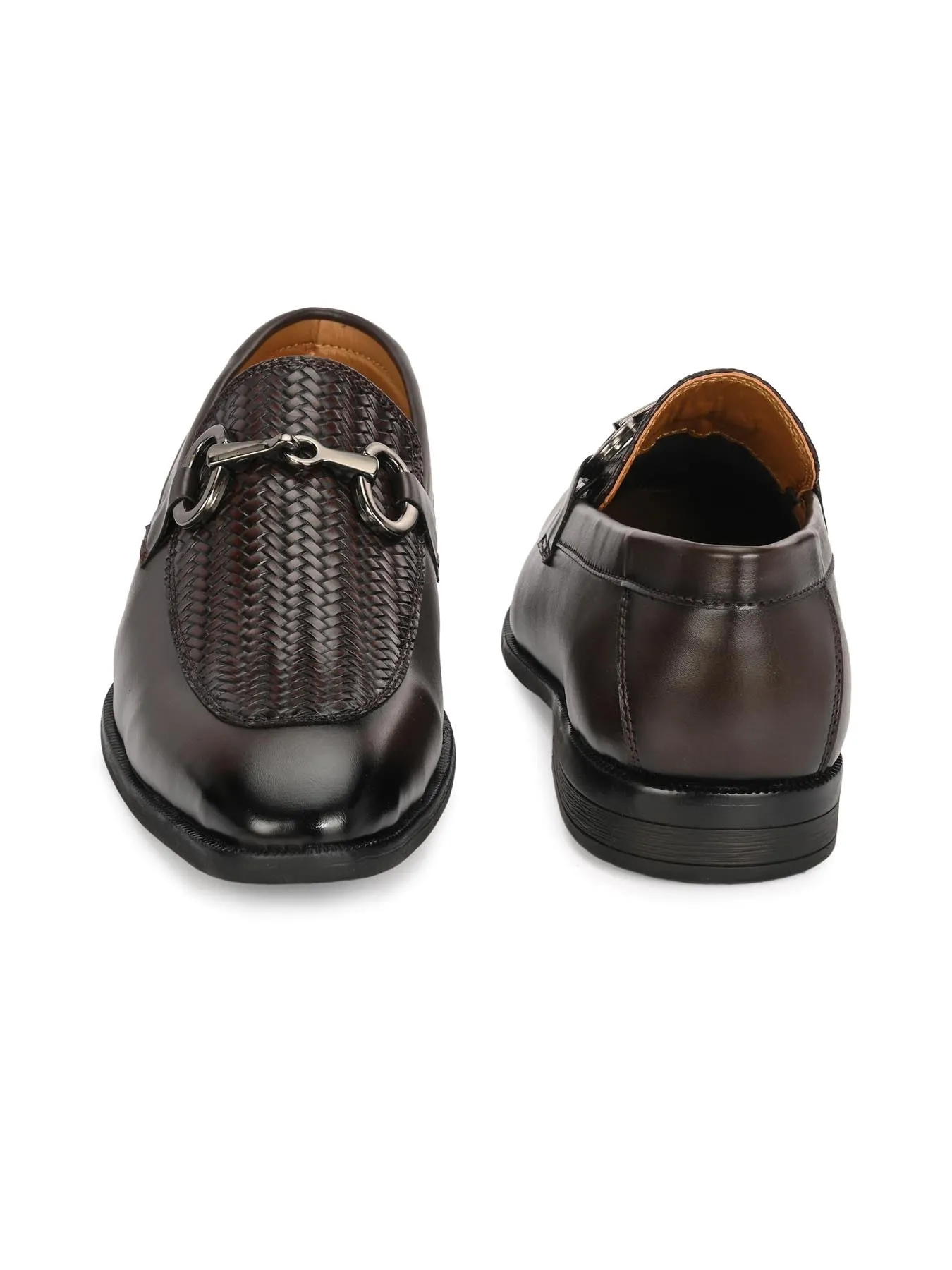 Premium Branded Horsebit Formal Synthetic Loafer With Tpr Sole And Heel Support