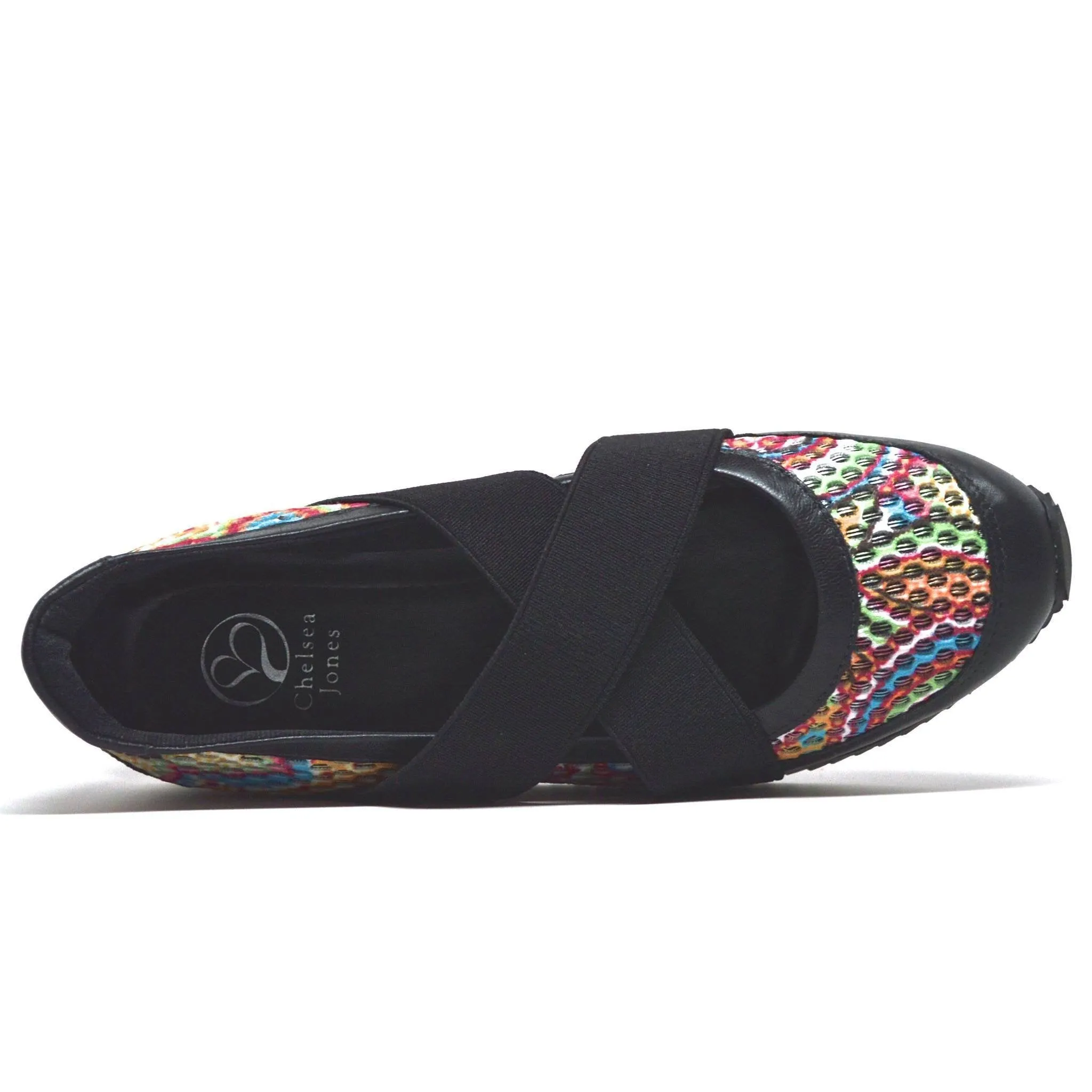 TUCK WALKING SHOE - BLACK LEATHER / PINK MESH