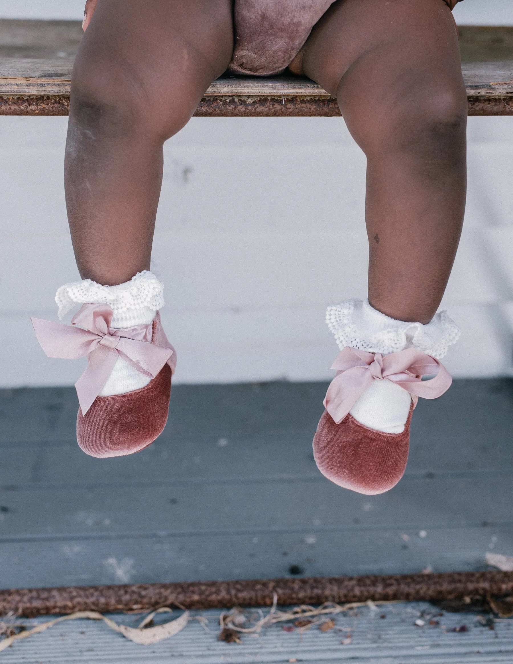 Victoria Velvet Mary Janes - Vintage Rose