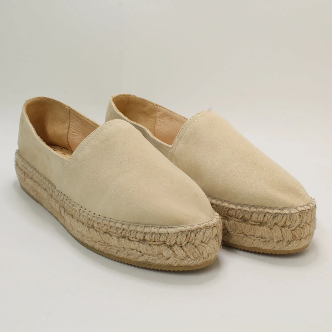 Womens Gaimo For Office Platform Espadrille Cream Suede Uk Size 8