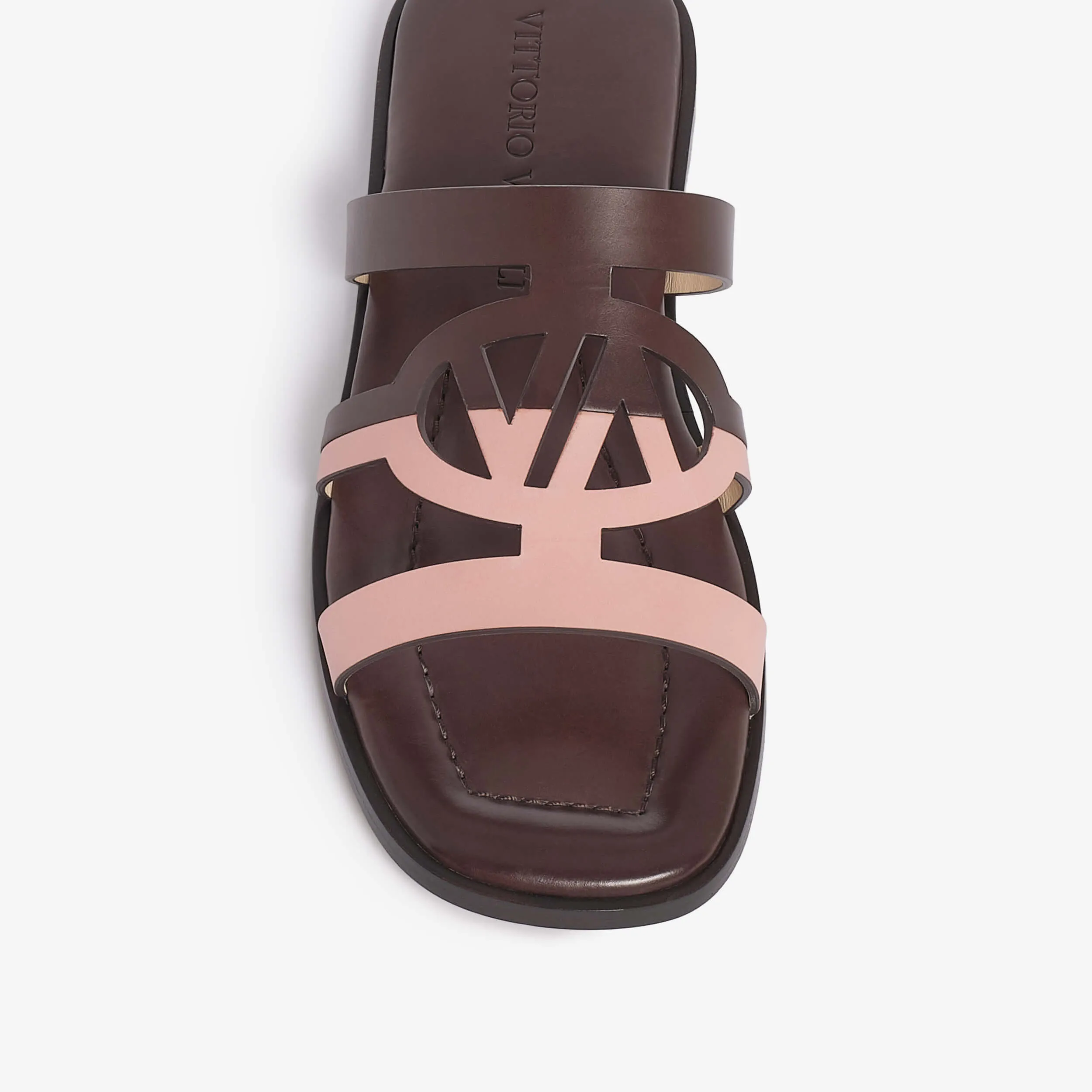 Women's leather slider sandal